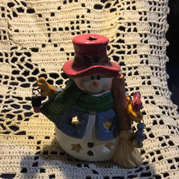 Christmas Ceramic Snowman Votive - Picture 6 of 6